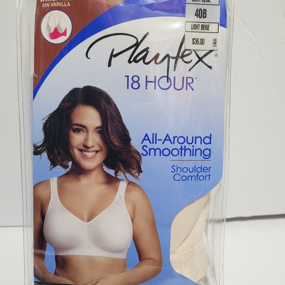Playtex 18 Hour Shoulder Comfort Light Beige Bra Size 40B